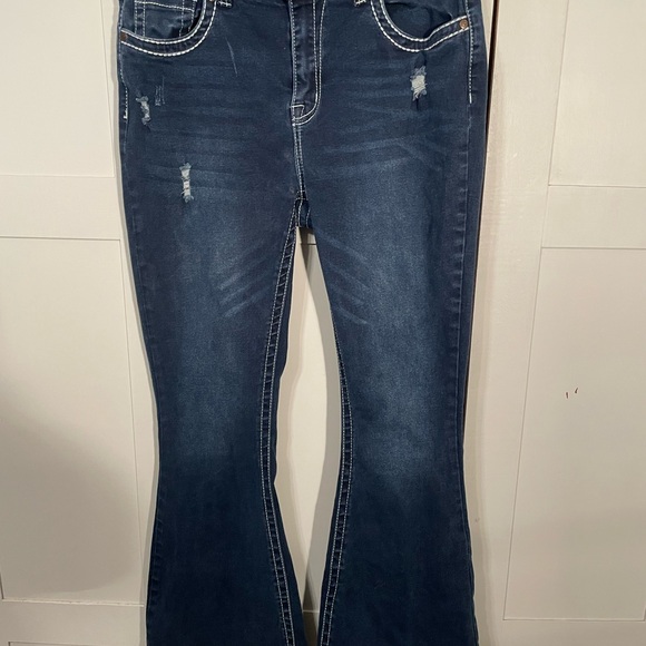 BAMBOO Denim - BAMBOO Dark Blue Flare Women's Jeans